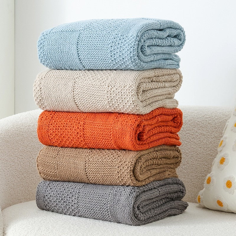 Textured Knit Throw Blanket Bowlift