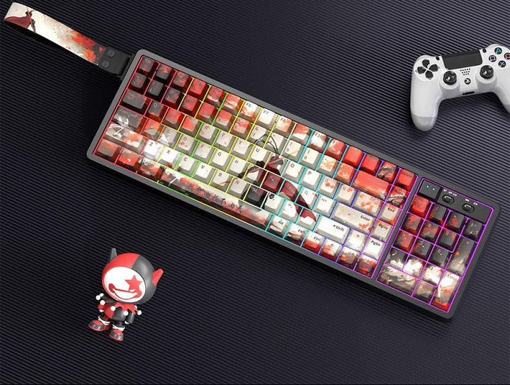 Customizable RGB Gaming Keyboard with Artistic Keycaps Bowlift