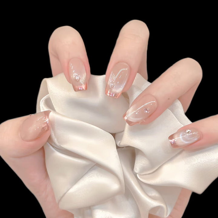 Elegant Crystal-Embellished Press-On Nails Bowlift