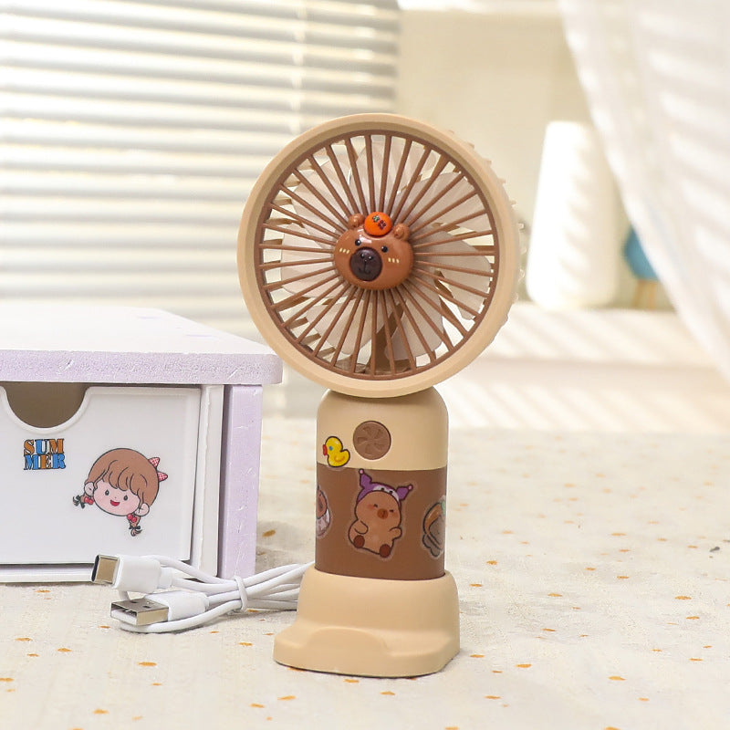 Unisex portable hand and table fan with LED color change and quiet motor Bowlift