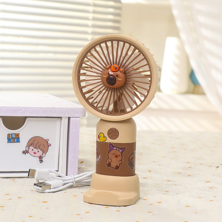 Unisex portable hand and table fan with LED color change and quiet motor Bowlift