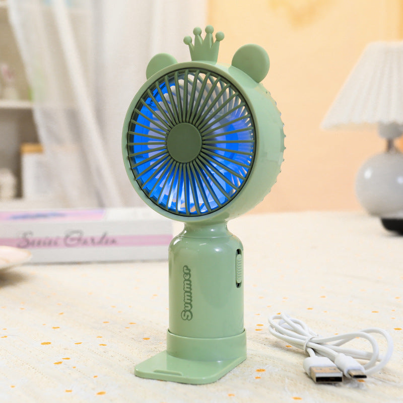 Ladies portable mini hand fan with flexible mounting mechanism Bowlift