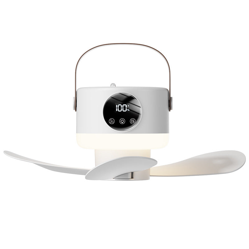 Portable multifunctional living space fan with LED lighting Bowlift