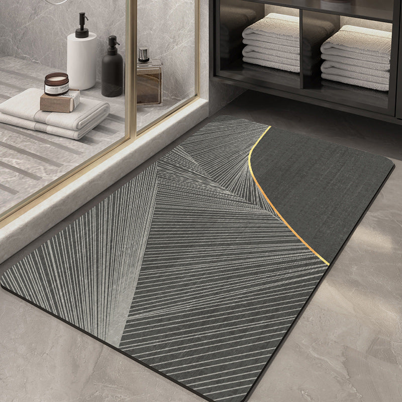 Textured Abstract Design Bath Mat Bowlift
