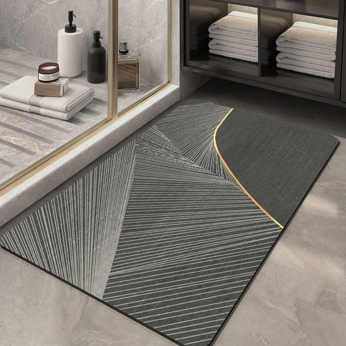 Textured Abstract Design Bath Mat Bowlift
