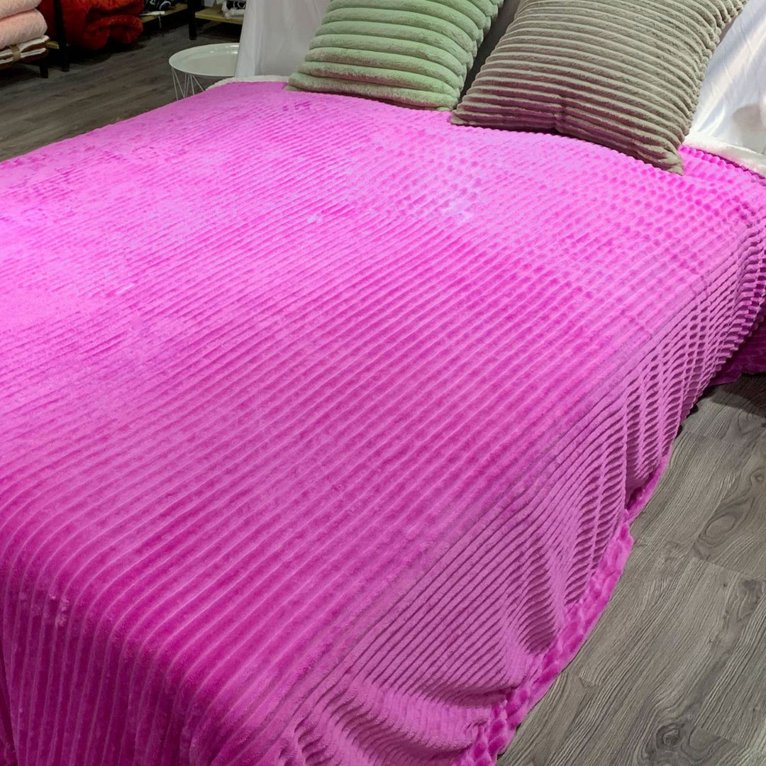 Luxurious Ribbed Velour Throw Blanket