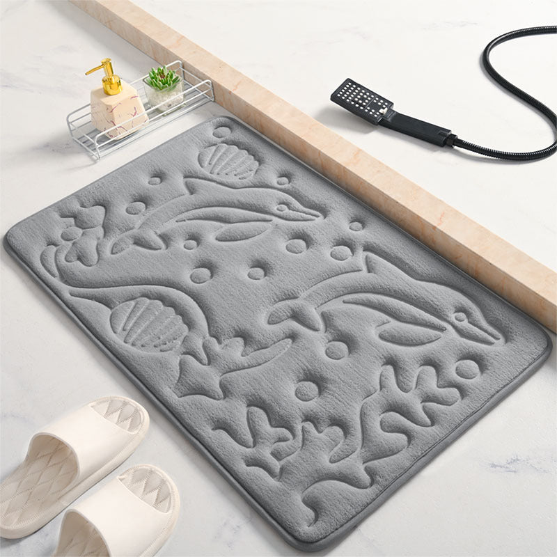 Decorative Bath Mat with Dolphin Design Bowlift
