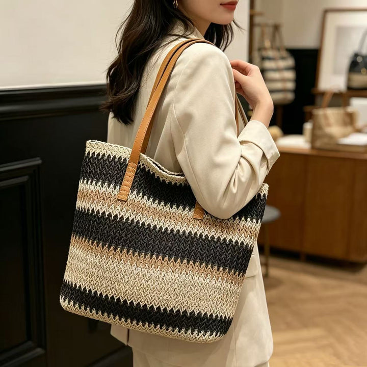 Shopping and beach bag with elegant stripe pattern Bowlift