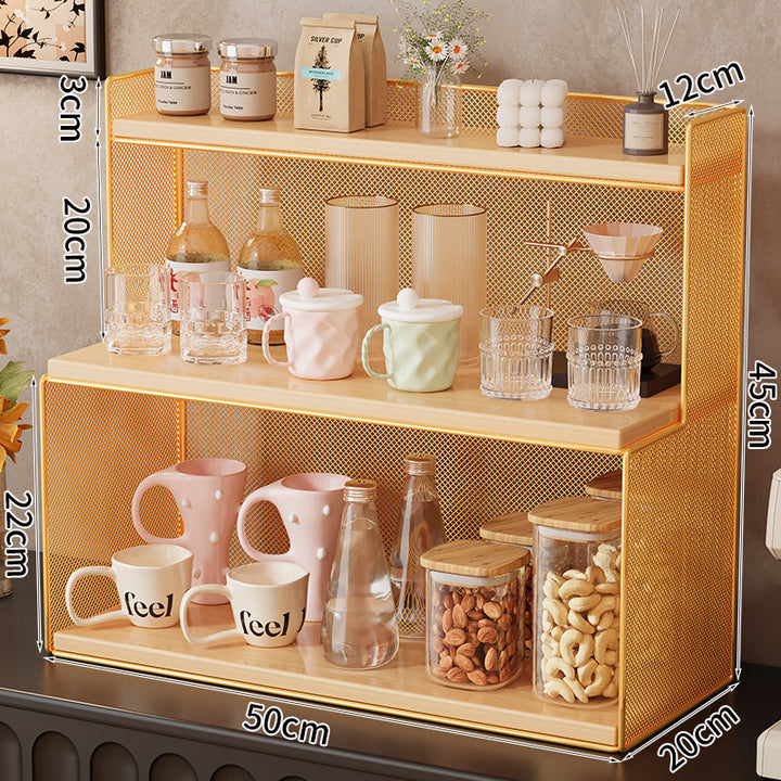 Three-Tiered Metal Kitchen Storage Rack Bowlift