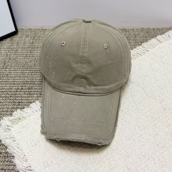 Women's Distressed Casual Twill Baseball Cap Bowlift