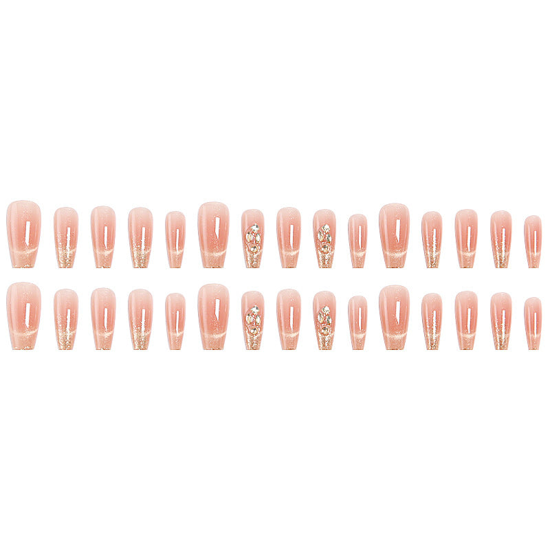 Artificial nail set with sparkling glitter and 3D applications Bowlift