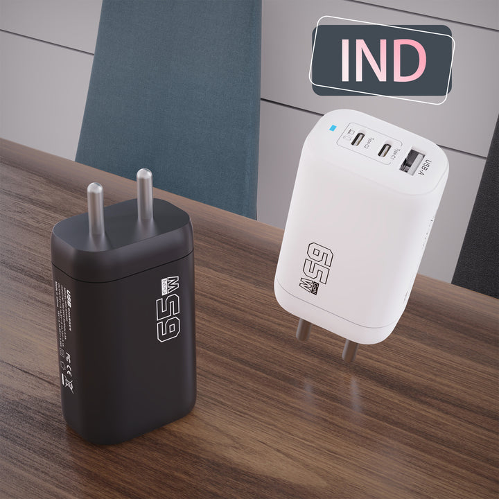 High-power GaN USB-C multiport fast charger with UK plug Bowlift