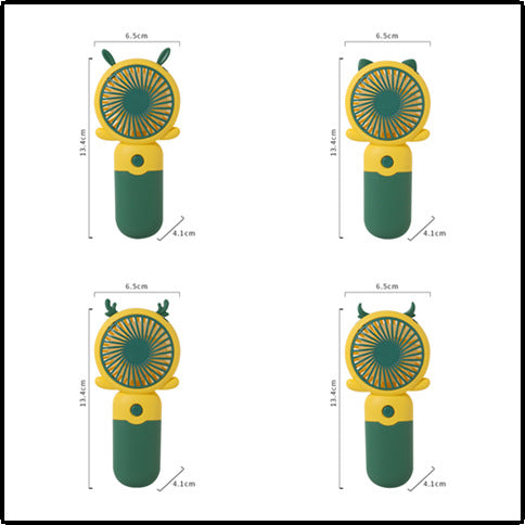 Ladies Portable Hand Fan with Animal Ears Bowlift