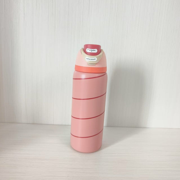 Insulated Stainless Steel Vacuum Water Bottle With One-Touch Flip Lid And Leakproof Safety Lock
