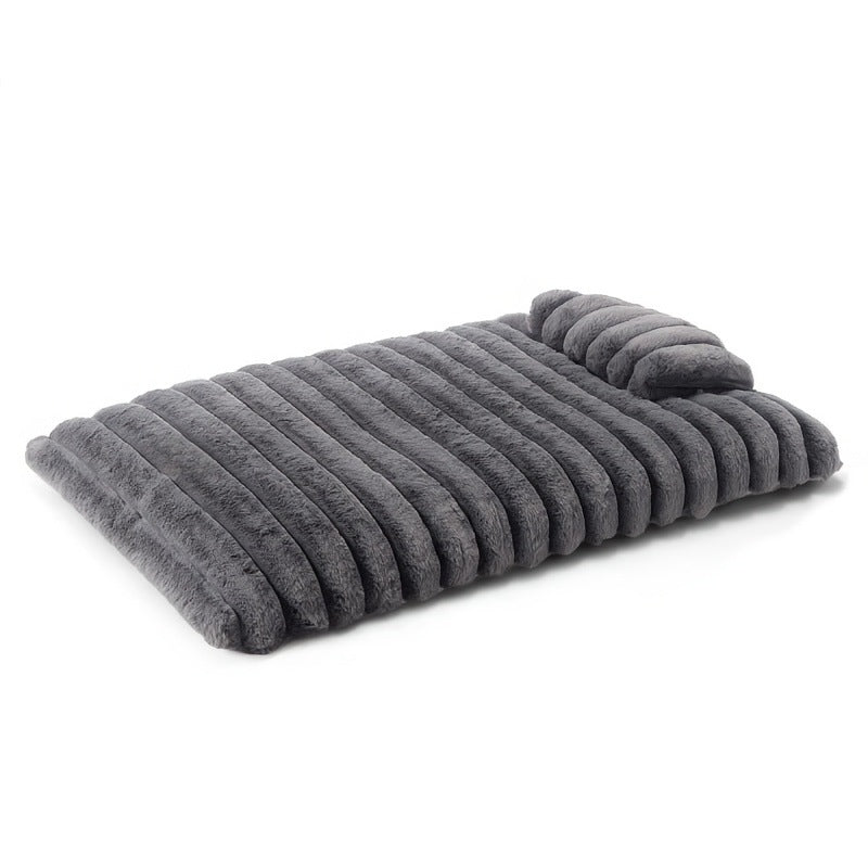 Plush Contoured Pet Sleeping Mat Dog Bed