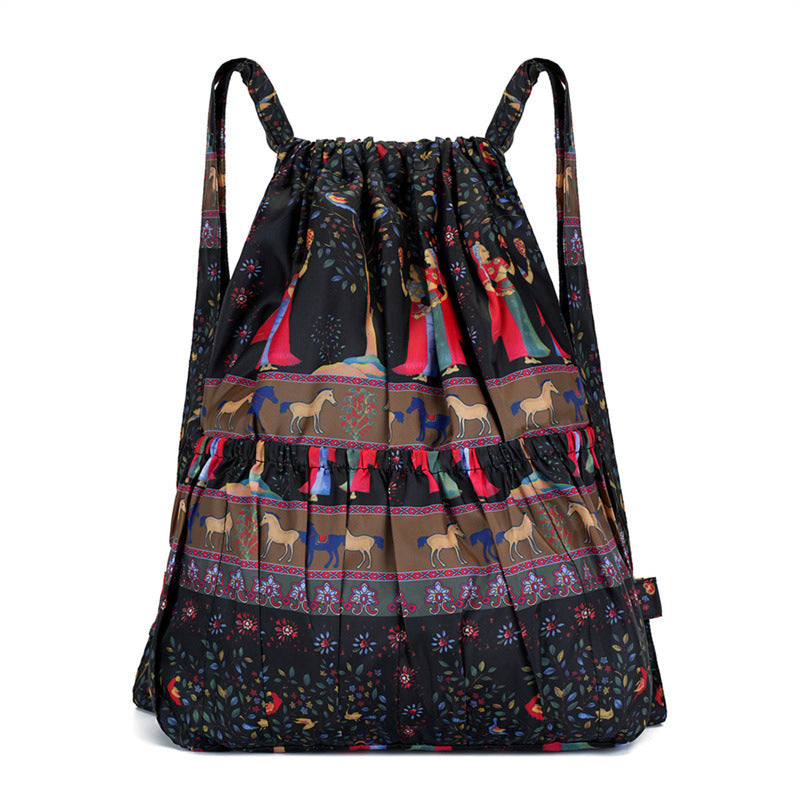 Floral Print Drawstring Backpack Bowlift