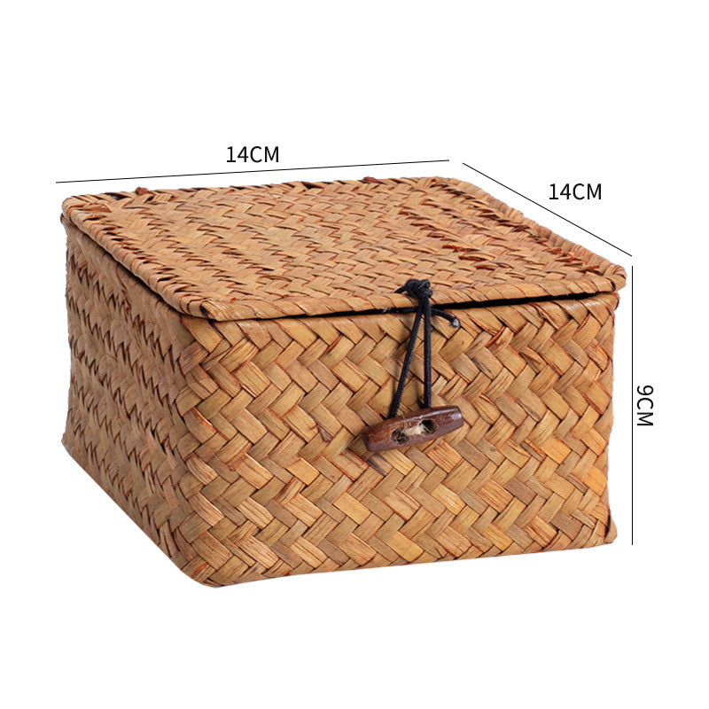 Handwoven Storage Box with Lid Bowlift