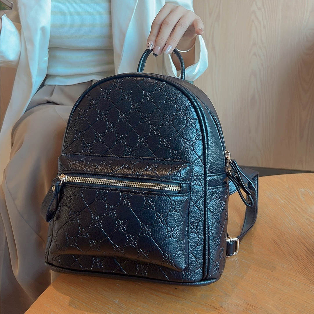 Floral Textured Mini Backpack Bowlift