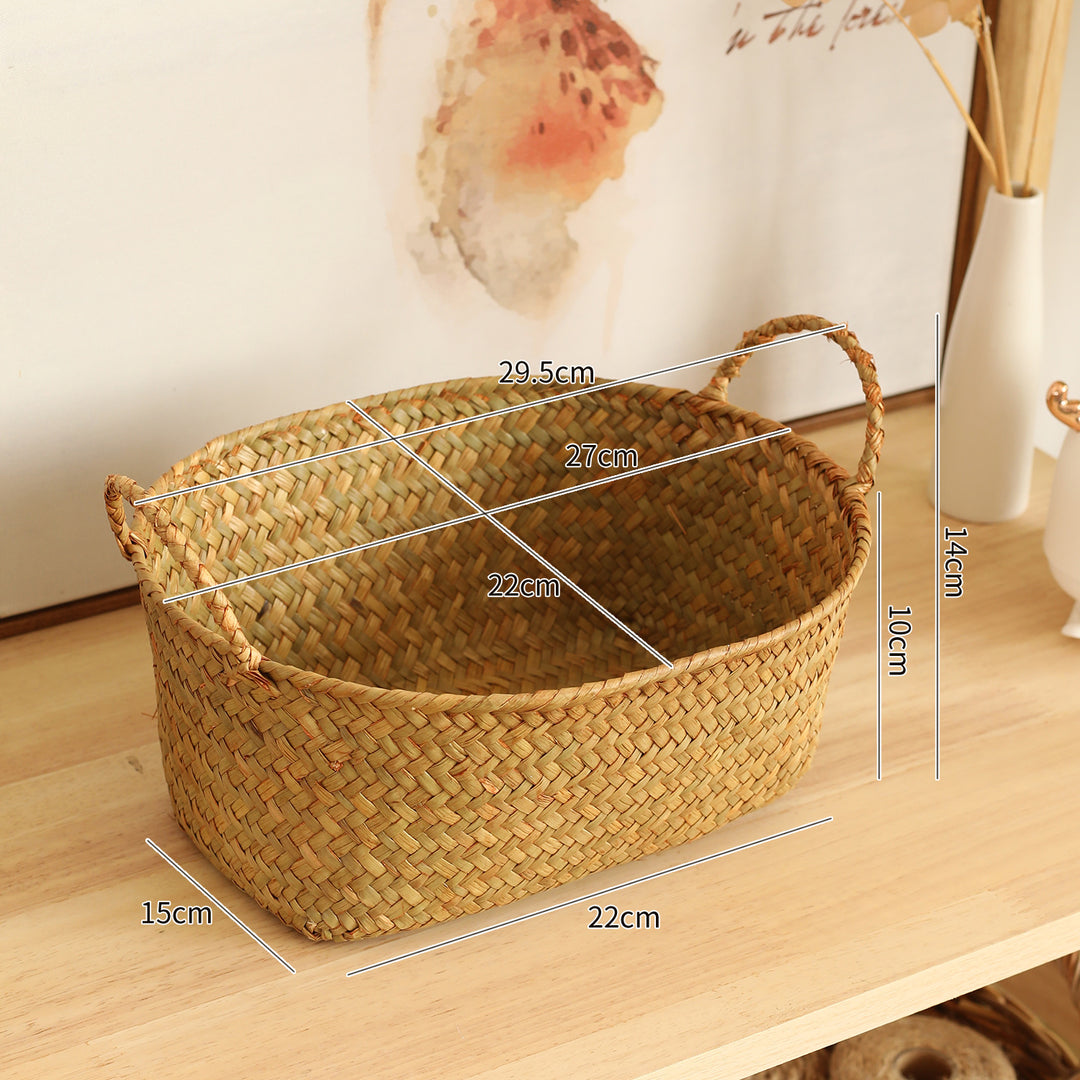 Artisan Woven Storage Basket with Handles Bowlift