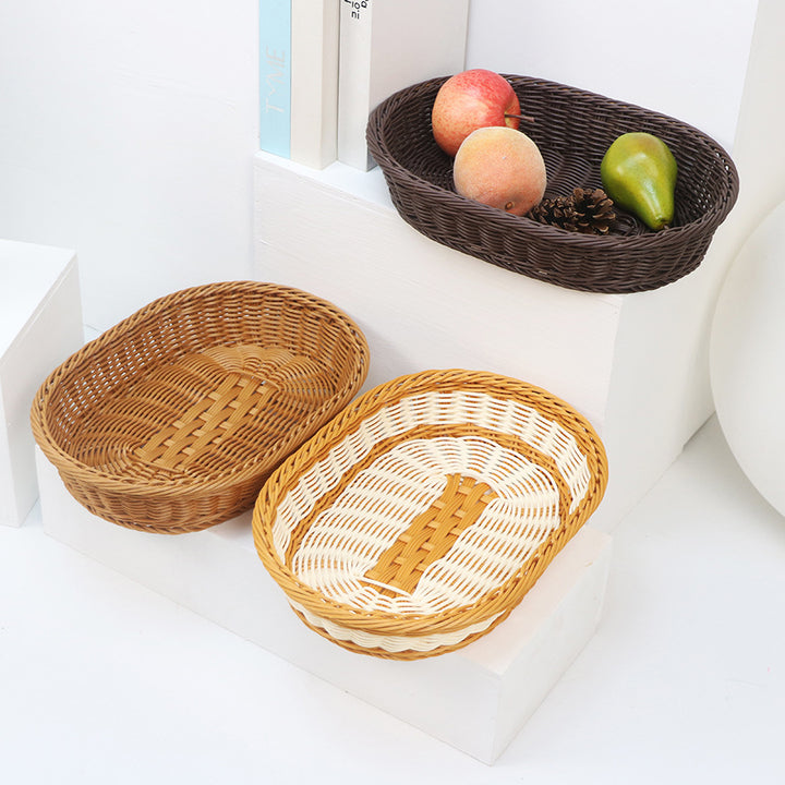 Oval Woven Fruit Storage Bowlift