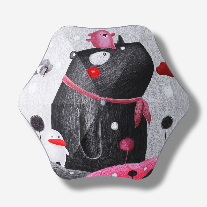 Women's Children's Umbrella with Cute Animal Design Bowlift