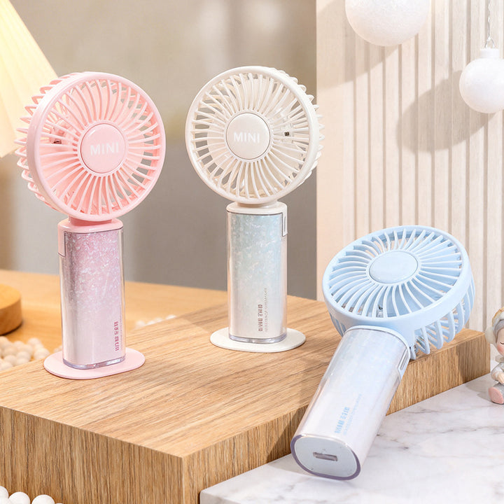 Women's portable mini hand fan with rechargeable USB function Bowlift