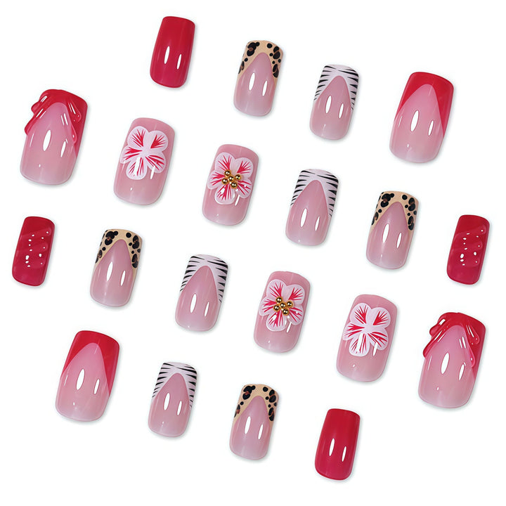 Decorative Press-On Nail Art with Floral Designs Bowlift