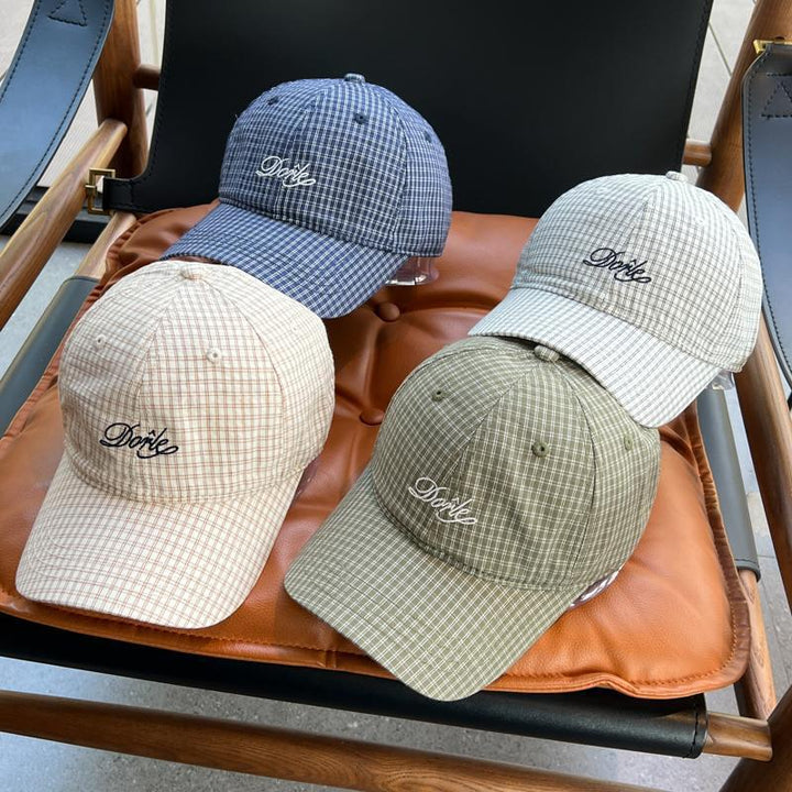 Women's Stylish Checkered Baseball Cap Bowlift