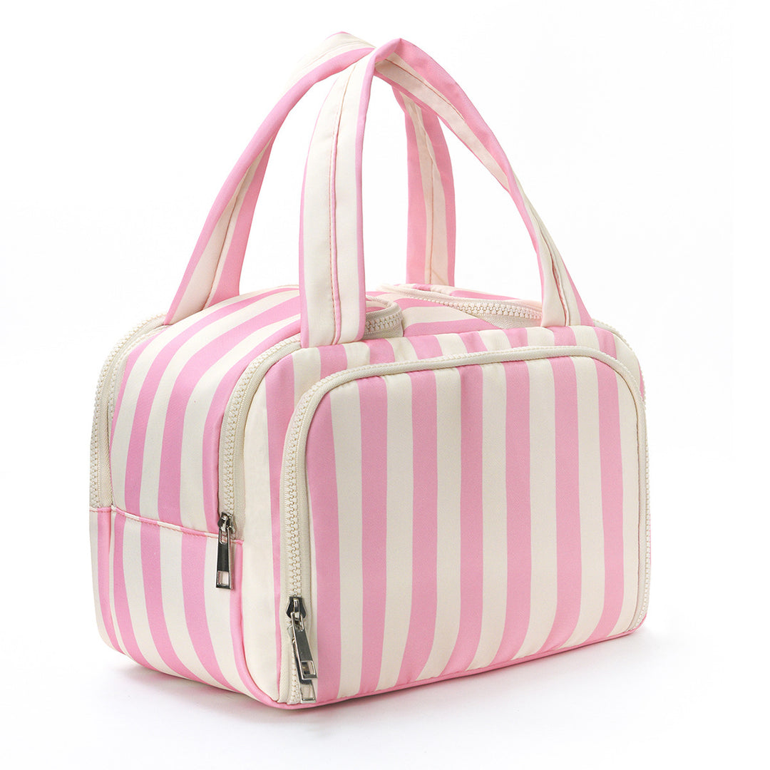 Cosmetic bag with stylish striped pattern Bowlift