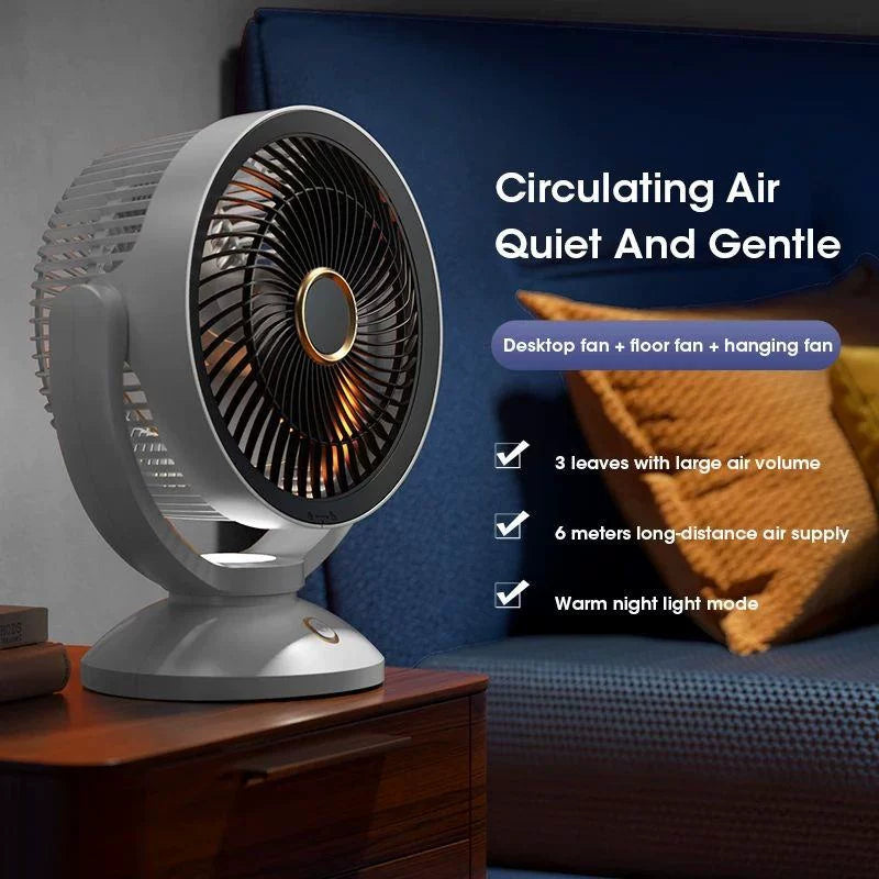 Unisex one size compact oscillating table fan with adjustable tilt angle, silent brushless motor and USB charging Bowlift