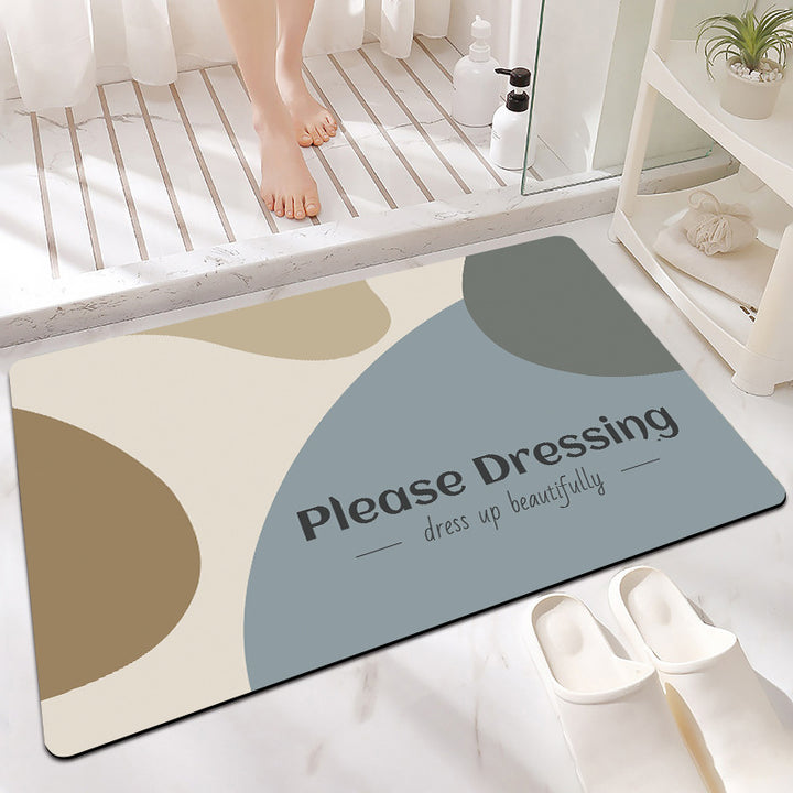 Elegant Marble-Themed Bath Mat Bowlift