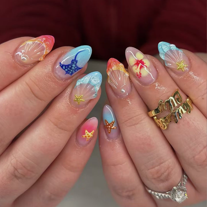 Creative Shell Design Press-On Nail Set Bowlift
