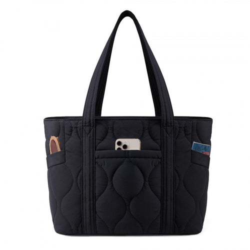 Quilted everyday bag with multiple outer pockets Bowlift