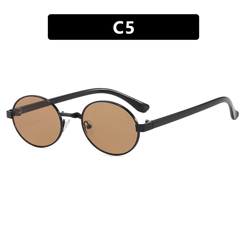 Women's round glasses with elegant metal frame and adjustable nose pads Bowlift