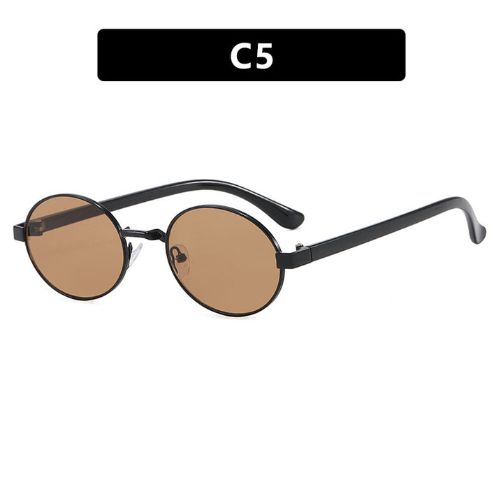 Women's round glasses with elegant metal frame and adjustable nose pads Bowlift
