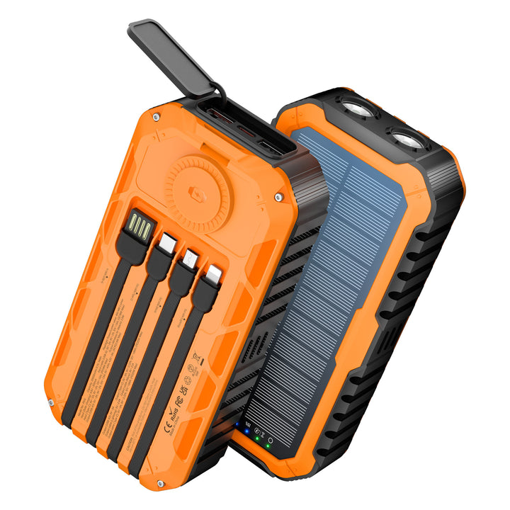 Multifunctional Solar Power Bank with Integrated LED Light Bowlift