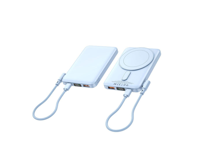 Portable power bank with integrated wireless charger and digital display Bowlift