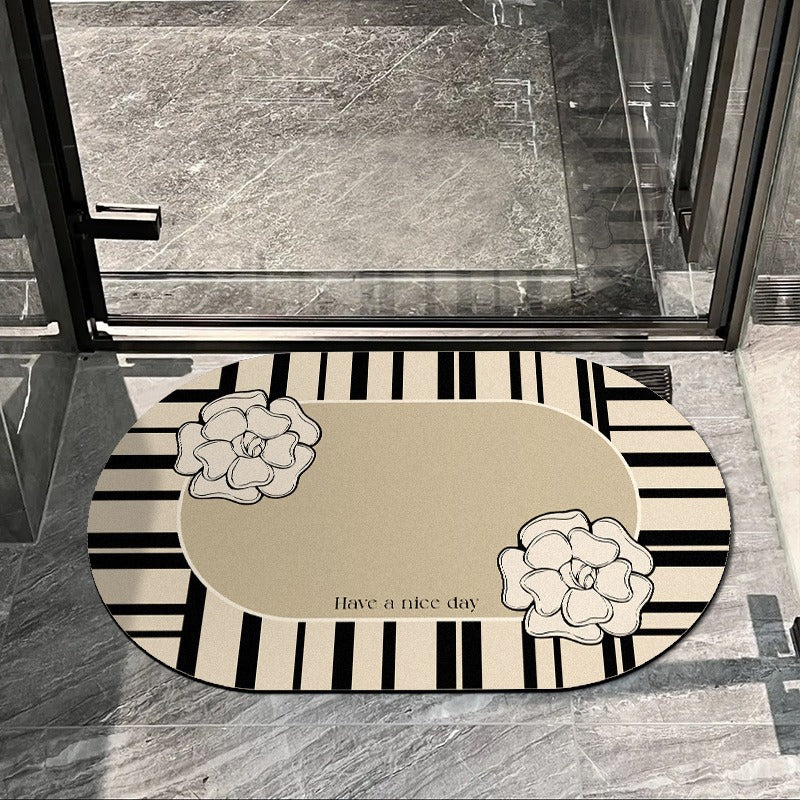 Decorative Floral Entryway Mat Bowlift