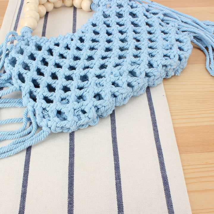 Handmade Macrame Bag with Wooden Handles Bowlift