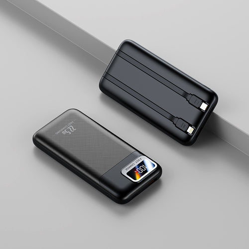 Portable power bank with intelligent cable management and digital display Bowlift