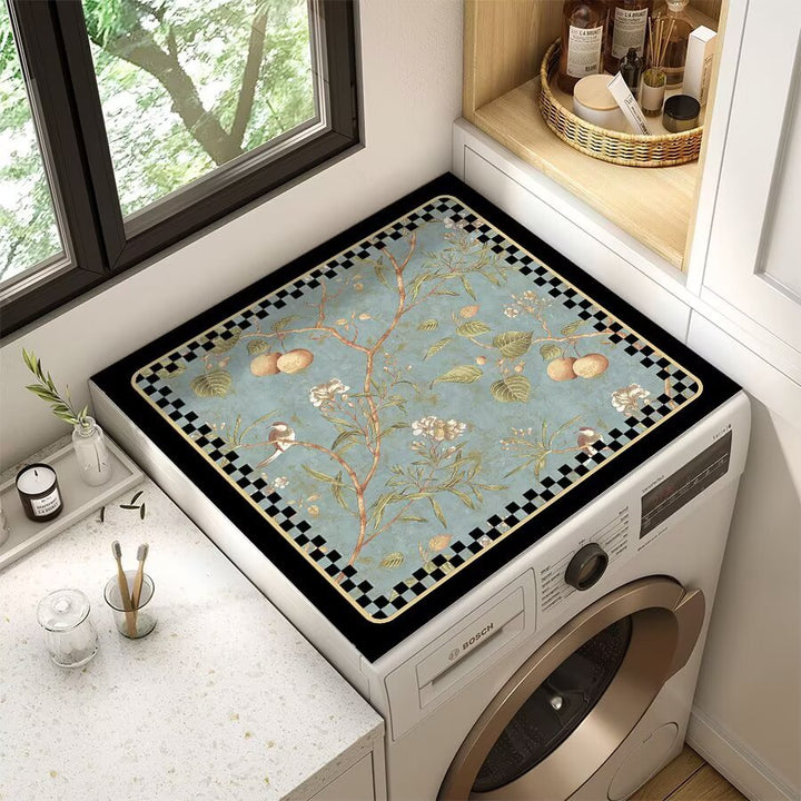 Floral Patterned Laundry Room Top Cover Bowlift