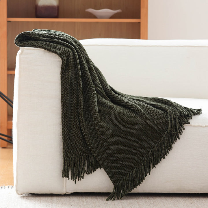 Textured Knit Decorative Throw Blanket