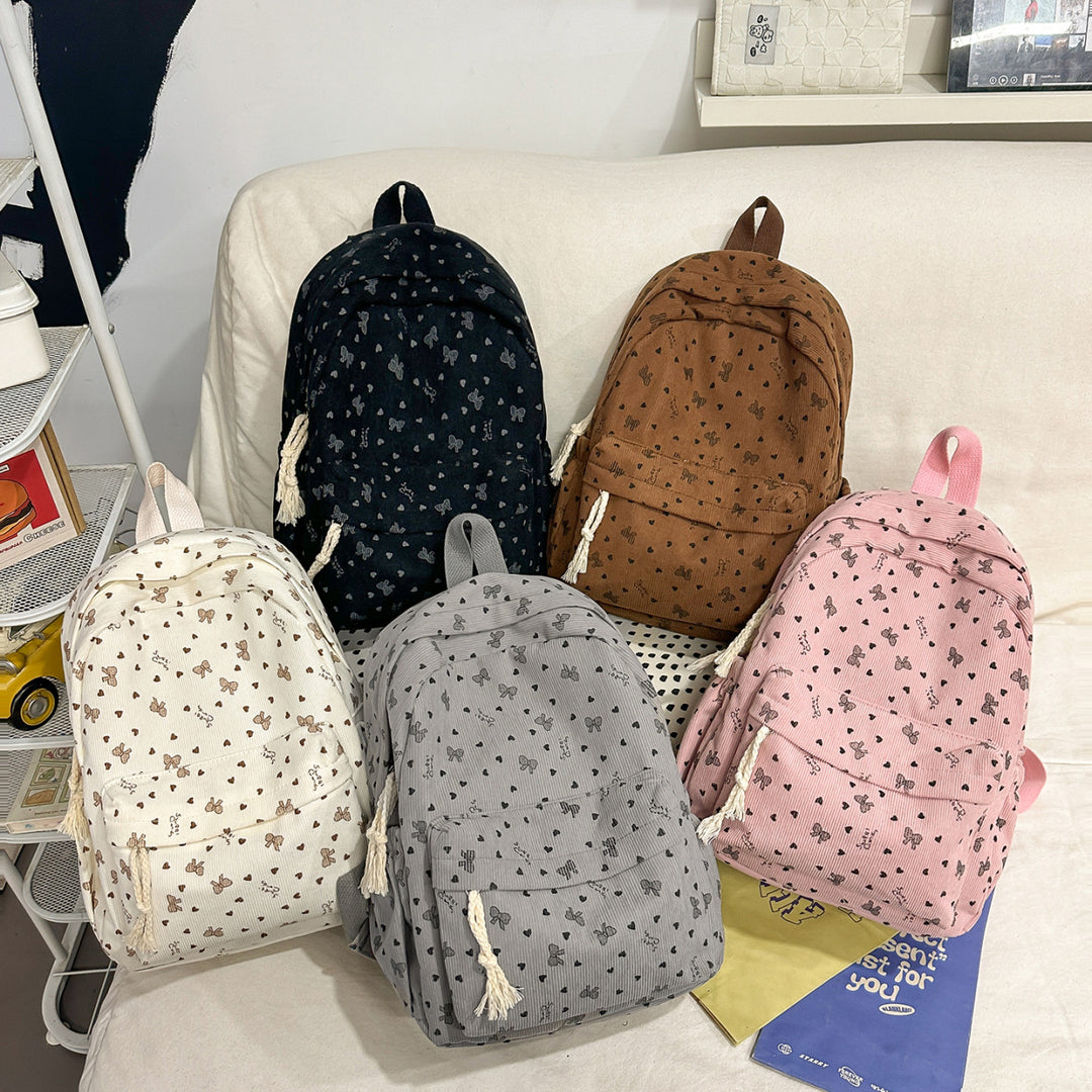 Backpack Made of High-Quality Cord with Playful Applications Bowlift