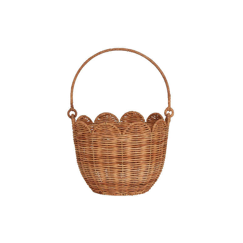 Scalloped Edge Woven Storage Basket Bowlift