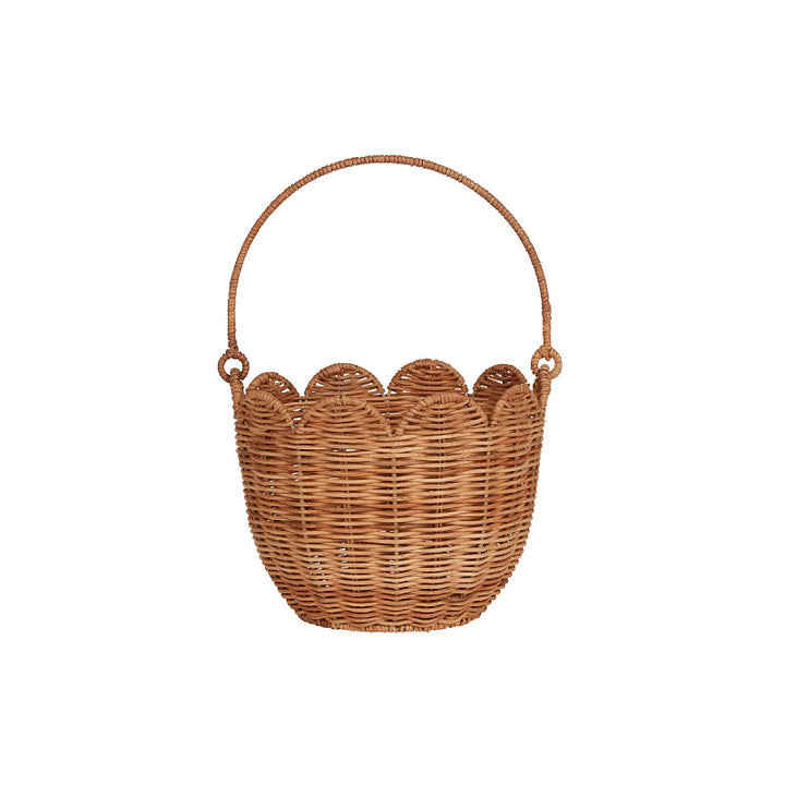 Scalloped Edge Woven Storage Basket Bowlift