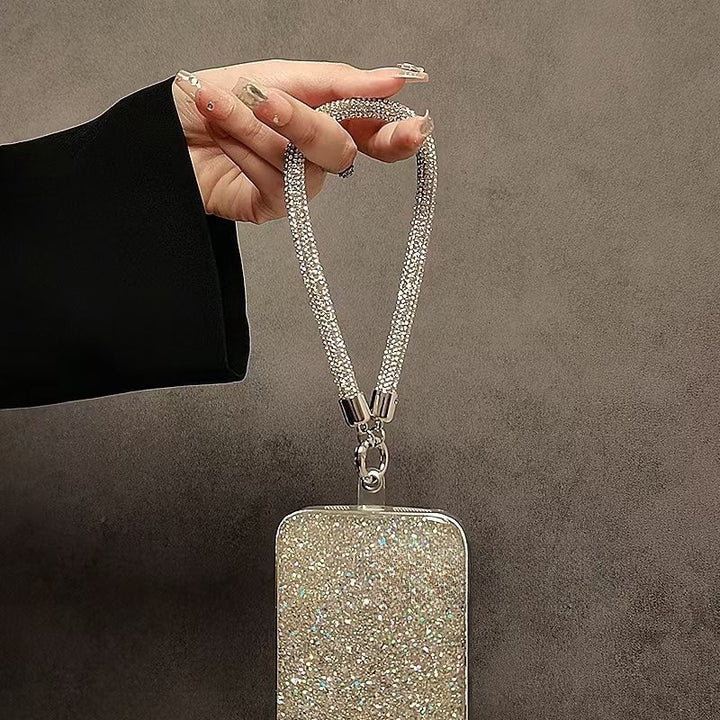 Rhinestone-Accented Handbag Strap Bowlift