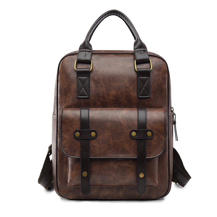 Vintage Leather Multi-Functional Backpack Bowlift