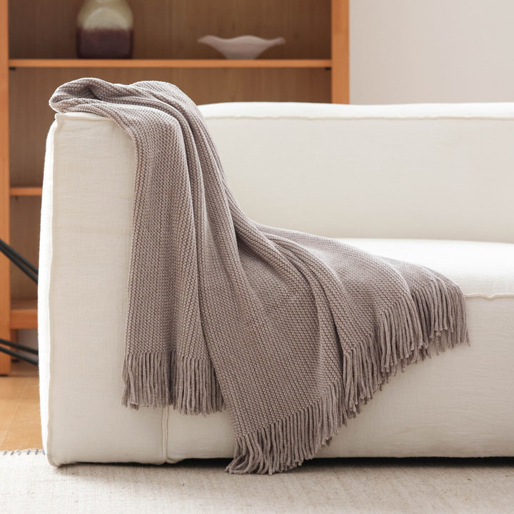 Textured Knit Decorative Throw Blanket