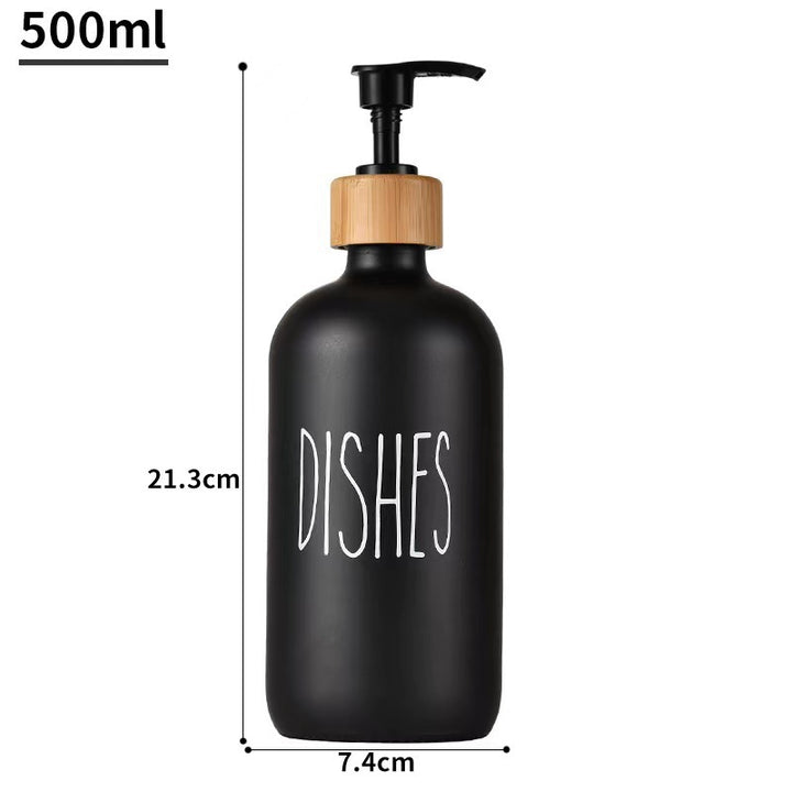 Ceramic Liquid Soap Pump Dispenser with Bamboo Collar and Matte Finish Bowlift