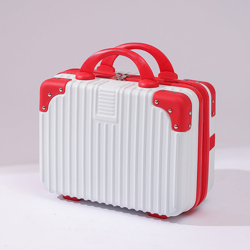 compact hard-shell travel vanity cosmetic and tech organizer with ribbed shell reinforced corners removable padded insert Bowlift